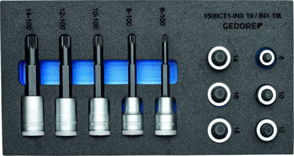 GEDORE CT-module met assortiment, set schroevendraaierbits 1/2'', CT, 2957957