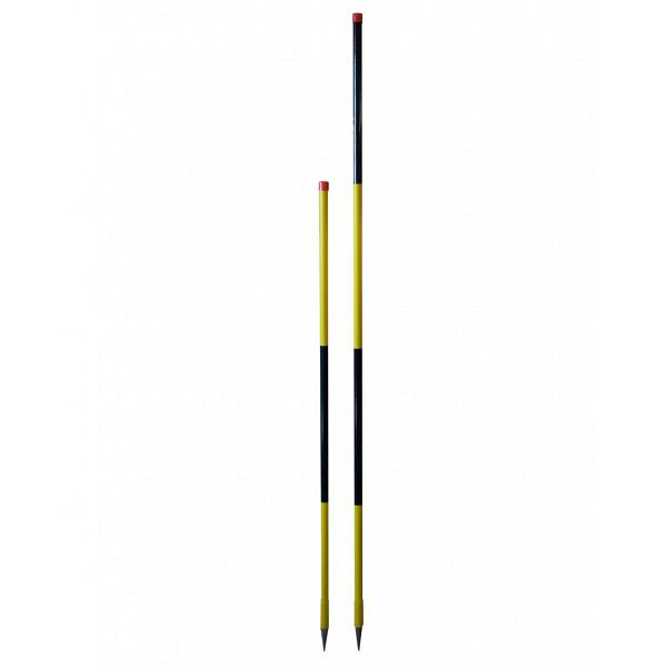 NESTLE houten sneeuwgeleider, PVC-gecoat, 50 cm verdeling, zwart/geel, ronde punt, 1,5 m, VE: 12 stuks, 11300000