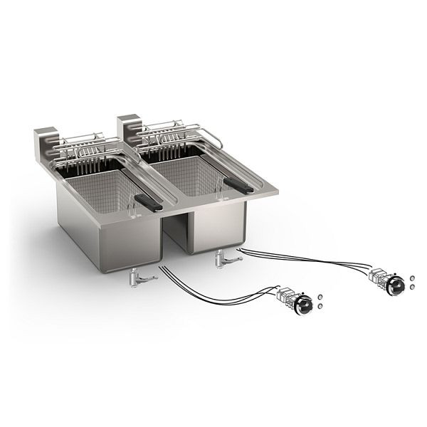 Gastro-Inox inbouw friteuse 10 + 10 liter 18kW, 60cm, 160.525