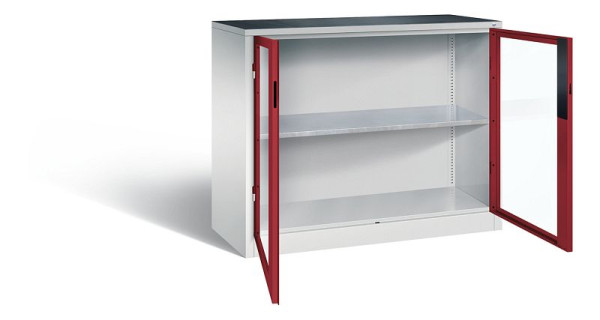 C+P gereedschapskast Acurado, H1000xB1200xD500mm, kleur: lichtgrijs/robijnrood, verzonken handgreep, 8831-0552 S10013