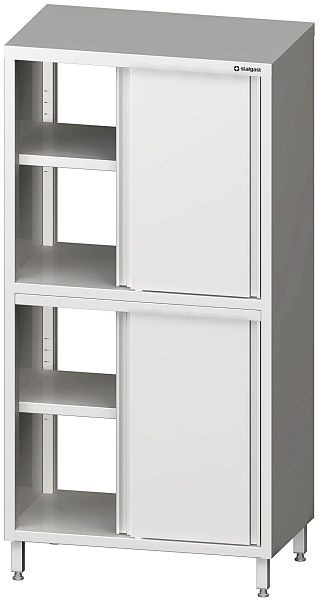 Stalgast doorschuifkast, hoogte 2000 mm, met schuifdeuren, met twee kasten, gelast
