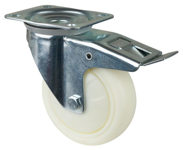 BS rollen transportrol met rem, breedte 50 mm, Ø150 mm, tot 300 kg, loopvlak/wiellichaam kunststof, kogellager, L420.B15.151
