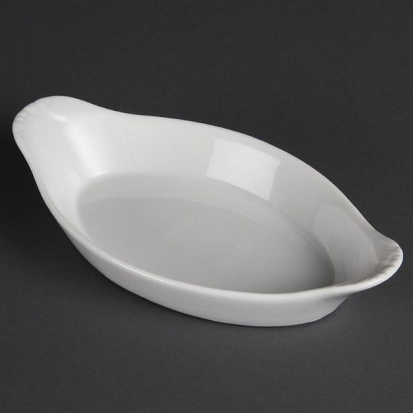 Olympia Whiteware ovale gratinschalen wit 19,8 x 10,7cm, VE: 6 stuks, B441