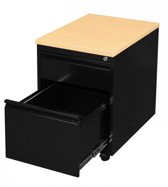 Lüllmann rolcontainer, 620 x 460 x 600 mm, gitzwart/esdoorn decor, 505202