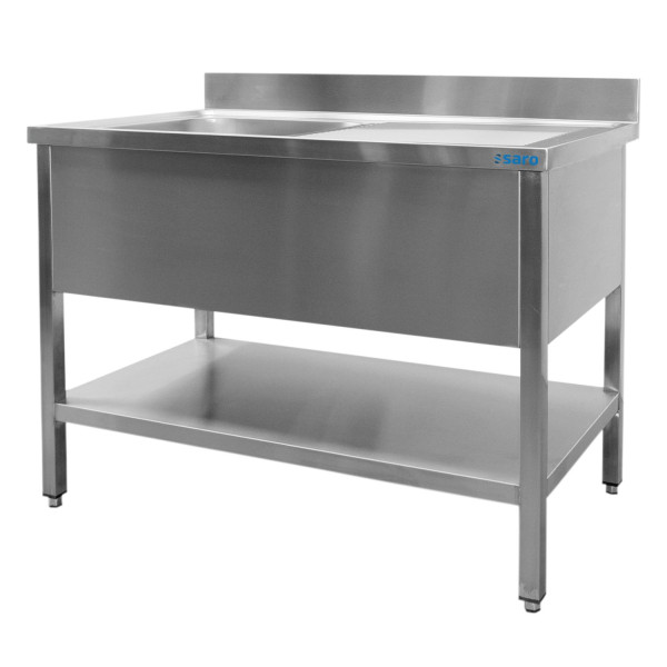 Saro spoelbak met 1 bak, links - 600 mm diep, 1800 mm, 600-2525L