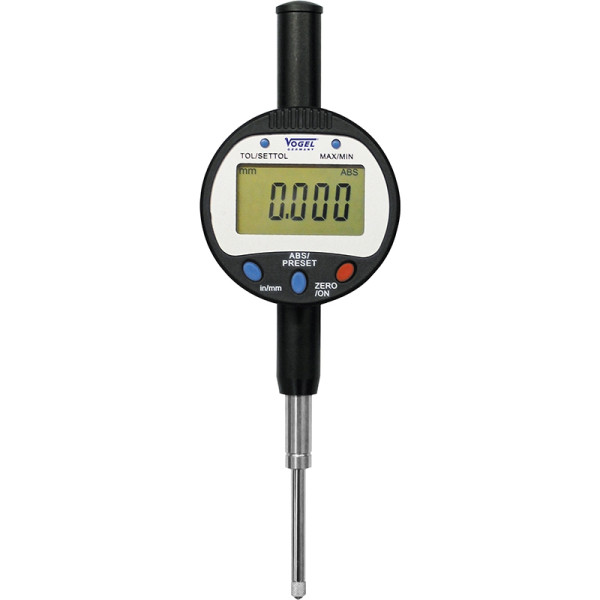 Vogel Germany digitale meetklok, met USB data-uitgang, 0 - 25,4 mm / 0 - 1,0 inch, 0,001 mm / 0.00005 inch, gewicht: 12 g, 242161