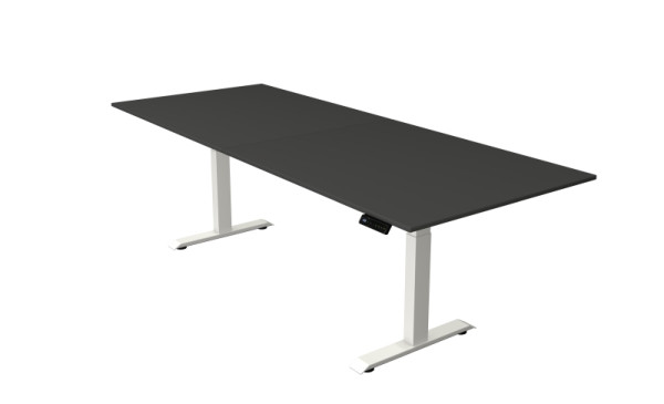 Kerkmann sta-/zittafel Move 4 nieuw 250 x 100 cm frame wit, tafelblad antraciet, 10091213