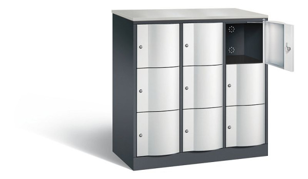 C+P lockerkast Resisto, H1255xB1148xD540mm, kleur: zwartgrijs/lichtgrijs, 8573-372 S10693