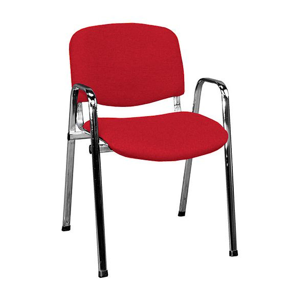 Lüllmann bezoekersstoel, 470/840 x 545 x 425 mm, rood, chroom, 220233