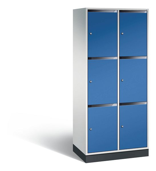 C+P XL lockerkast Intro, H1950xW820xD490mm, kleur: lichtgrijs / gentiaanblauw, 8370-202 S10143