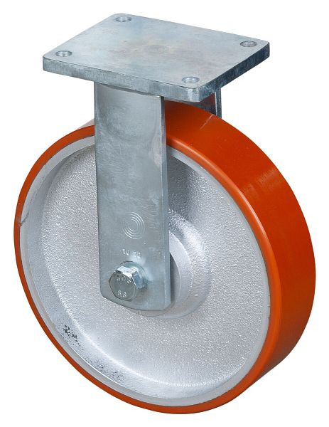BS Rollen Zwaarlastwiel, bokwiel, wielbreedte 75 mm, wiel-Ø 300 mm, draagvermogen 2000 kg, polyurethaan gegoten 95 Shore A, gegoten, kogellager, RR110.C10.300