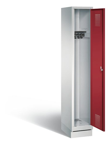 C+P Evolo garderobe, H1800xB320xD500mm, kleur: lichtgrijs/robijnrood, 48020-10 S10022