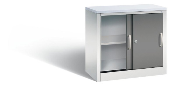 C+P dressoir met schuifdeuren Acurado, H720xB800xD400mm, kleur: lichtgrijs / vulkaangrijs, beugelgreep, 2 niveaus, 5722-00 S10343