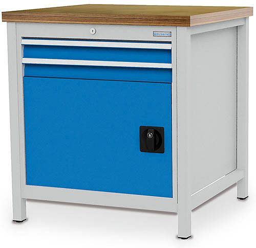 Bedrunka + Hirth box werkbank serie 810 R24-24, 2x 75 mm, lade volledig uittrekbaar 100%, 810 x 750 x 859 mm, 03.075.03V