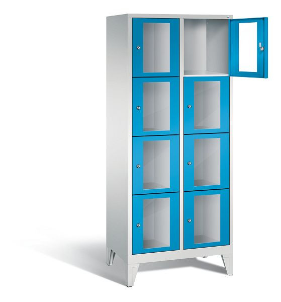 C+P lockerkast Classic, H1850xW810xD500mm, kleur: lichtgrijs / lichtblauw, 8010A224 S10003