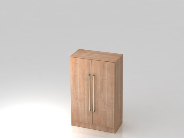 Hammerbacher kast 3OH met onderpaneel chroomgreep walnoot/walnoot, 80x42x127 cm (BxDxH), V7550/N/N/CE