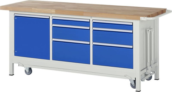 RAU werkbank met neerlaatbaar onderstel serie 8000, 6 x laden, 2000x880x700 mm, 05-8570A2-207B4F.11
