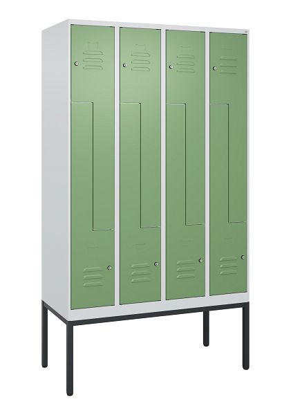 C+P Z-Spind Classic PLUS, Gestell, 8 Abteile, 2120x1200x500mm, 7035/6011, Zylinderschlösser, 0800337-408 S10021