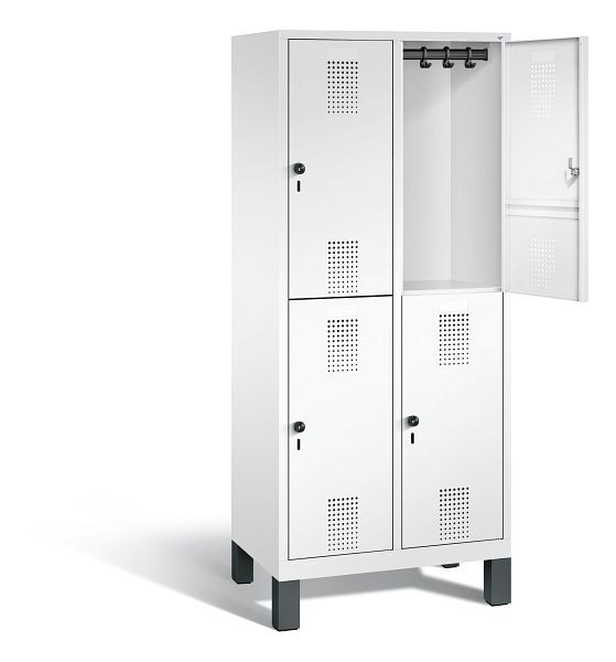 C+P locker dubbeldekker Evolo, H1850xW810xD500mm, kleur: verkeerswit, 48310-22 S10204