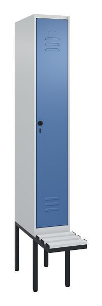 C+P Umkleidespind Classic PLUS, 2120x300x815mm, 7035/5023, Drehriegel, 3 Doppel-Haken, 0800407-10 S10035