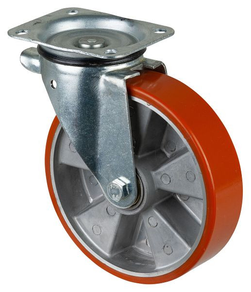 BS-rollen transportrol, wielbreedte 50 mm, wiel-Ø 200 mm, draagvermogen 400 kg, loopvlak polyurethaan gegoten, wiellichaam aluminium, kogellagers, L400.B90.202