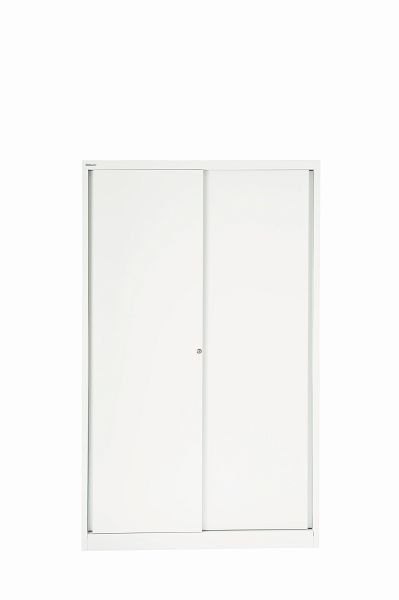 Bisley schuifdeurkast ECO, 4 planken, 5 OH, verkeerswit, SD12194S696