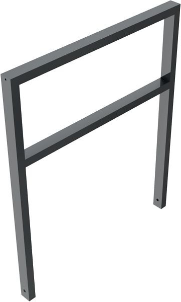 Schake leunbeugel van rechthoekige staalbuis, 60 x 40 mm, met dwarsbalk, totale breedte: 1000 mm, thermisch verzinkt en gecoat DB 703, 457_100B