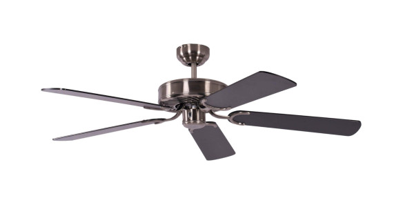 Pepeo Deckenventilator Potkuri Aged Silver / Schwarz 132 cm mit Zugkette, 1336201232v3