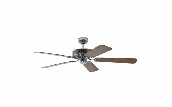 Pepeo Deckenventilator Potkuri Stahl / Eiche 132 cm mit Zugkette, 13322010132v2
