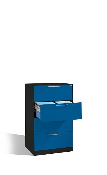 C+P hangarchiefkast Asisto, H1310xB800xD600mm, kleur: zwartgrijs / gentiaanblauw, beugelgreep, 146223-412 S10123