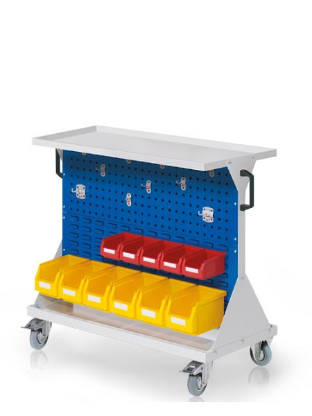 Bedrunka+Hirth RasterMobil® trolley - maat 2, afmetingen: 1000 x 500 x 890 mm, 1 x legbord van plaatstaal, 04.47.1016