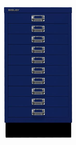 Bisley MultiDrawer™, 29-serie met onderstel, DIN A3, 10 laden, Oxford blauw, L29A310S639