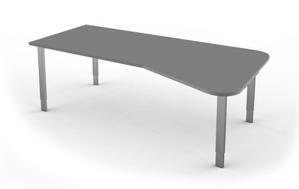 Kerkmann tafel met C-pootframe, vorm 6, B 1200 mm x D 800 mm x H 680-820 mm, kleur: esdoorn, 11415550