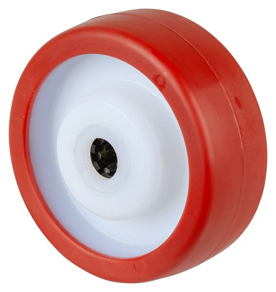 BS rollen polyurethaan wiel, kunststof velg, RVS rollager, wieldiameter: 100 mm, verpakking: 2 stuks, B28.100