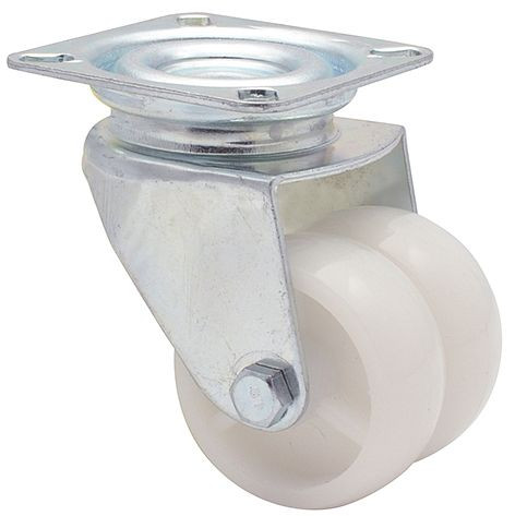 WAGNER App-Lenk-Doppelrolle ECO Durchmesser 50mm, PP, Gleitlager, Tragkraft 70kg, VE: 10 Stück, 3125201