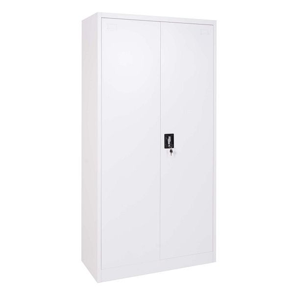Mendler archiefkast HWC-H17, stalen kast kantoorkast, 2 deuren, 185x90cm wit, 72731