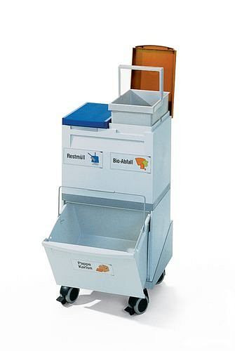 DENIOS recyclingstation bestaande uit 1 x 30 l + 2 x 15 l verzamelboxen + wagen, 188-873