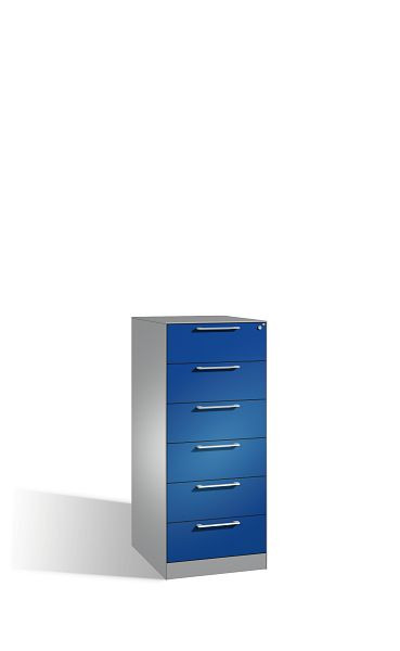 C+P archiefkast Asisto, H1310xB562xD600mm, kleur: wit aluminium / gentiaanblauw, beugelgreep, 146224-622 S10098
