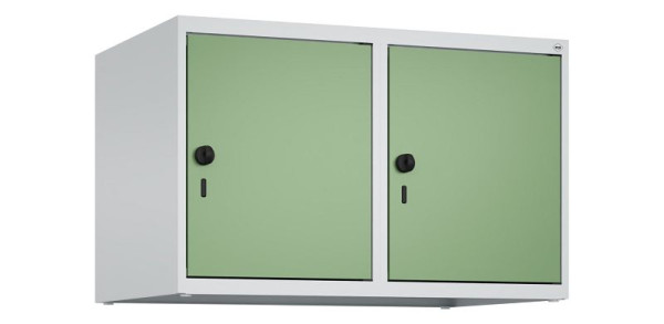 C+P kastopzet Classic PLUS, bovenkast, 7035/6011, veiligheidsdraaisluiting, 500x800x500mm, 2 vakken, 080090-22 S10006