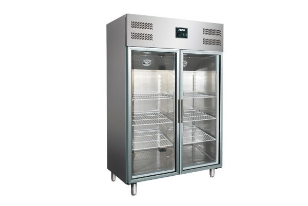 Saro bedrijfskoelkast met glazen deur - 2/1 GN model GN 1200 TNG, 323-3104
