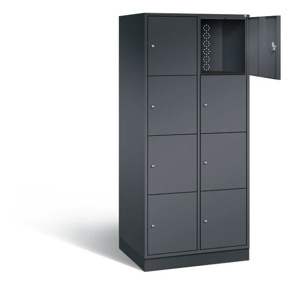 C+P XL lockerkast Intro, H1950xW820xD590mm, kleur: zwart-grijs, 8470-203 S10057