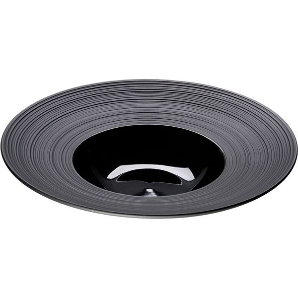 Stalgast serie Gourmet contrasterend bord diep met brede gestructureerde rand Ø 265 mm, zwart, PZ2204265