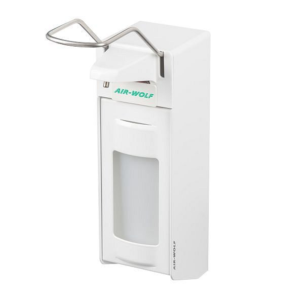Air Wolf desinfectiemiddel- en zeepdispenser, Omicron II-serie, H x B x D: 340 x 94 x 222 mm, wit aluminium, WH kunststof, 35-459