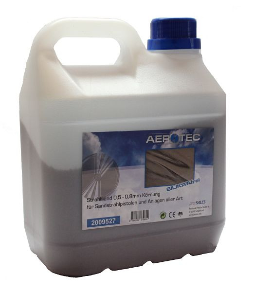 AEROTEC straalzandstraalmateriaal 1,5 L korrelgrootte 0,5- 0,8 mm jerrycan, 2009527