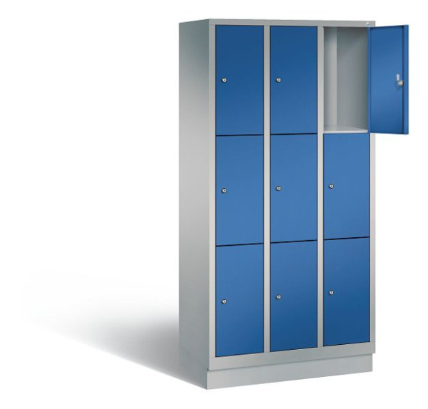 C+P lockerkast Evolo, H1800xB900xD500mm, kleur: wit aluminium / gentiaanblauw, 48020-303 S10227
