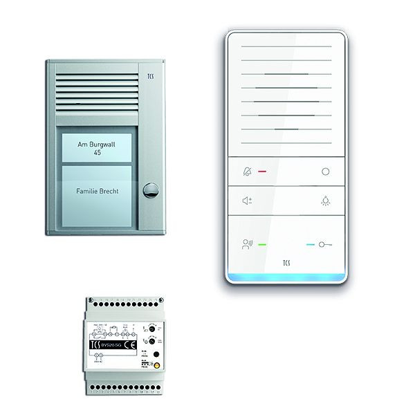TCS deurbediening audio: pack AP voor 1 wooneenheid, met buitenpost PAK 1 belknop, 1x handsfree luidspreker ISW5031, bedieningseenheid BVS20, PAAF011 / 001