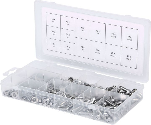 KS Tools assortiment pancilindermachineschroeven, metrisch, 475 stuks, 970.0510