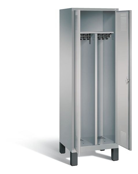 C+P zwart wit kastje Evolo, H1850xB610xD500mm, kleur: wit aluminium, 48012-20 S10183
