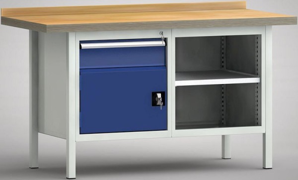 KLW standaard werkbank - 1500 x 700 x 840 mm L x D x H, WS177N-1500M40-E7051