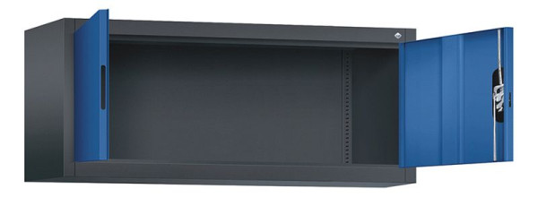 C+P bovenkast Acurado, H500xB1200xD400mm, kleur: zwartgrijs / gentiaanblauw, verzonken handgreep, 9464-000 S10130